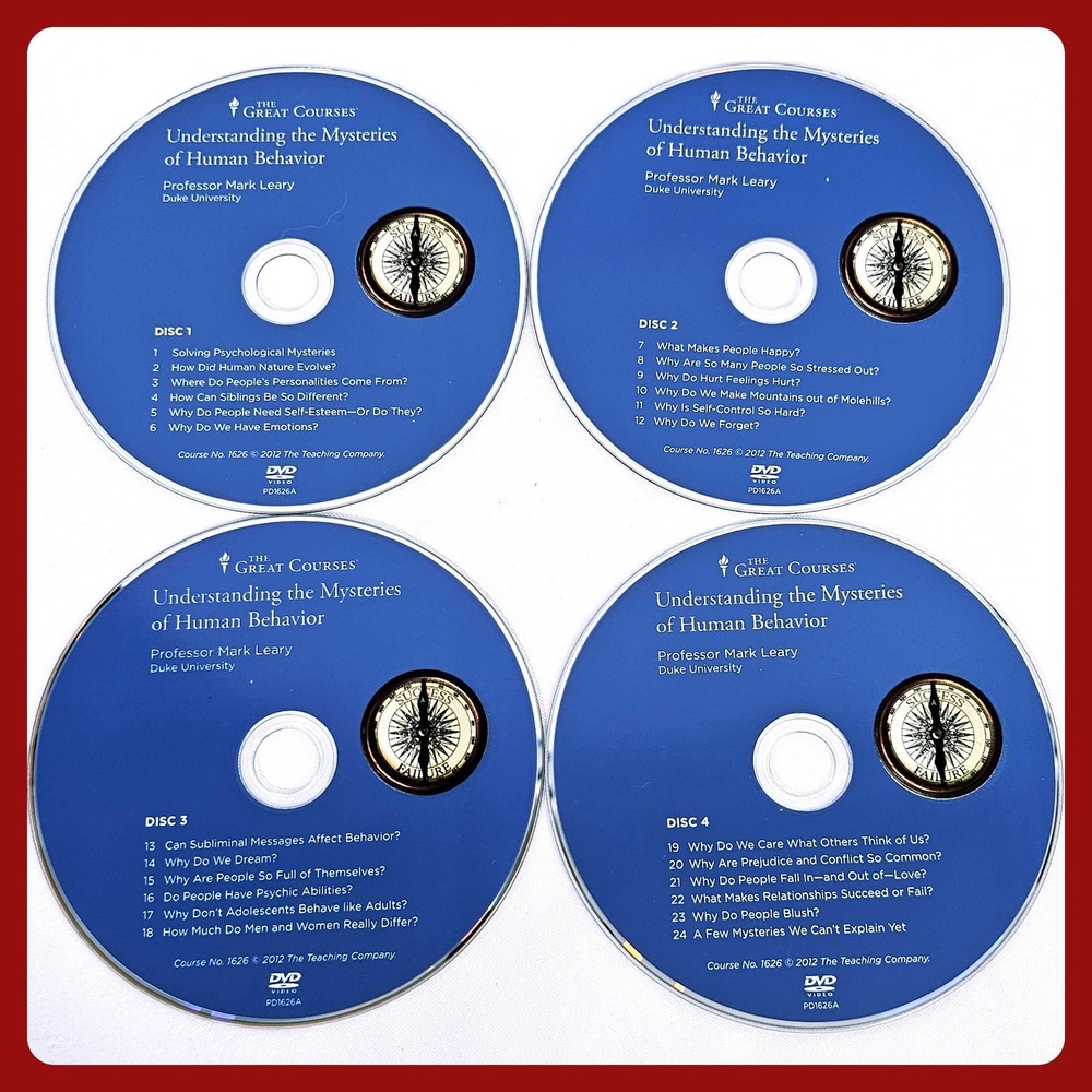 The Great Courses‎ Understanding Mysteries Human Behavior Mark Leary 4 DVD 1626